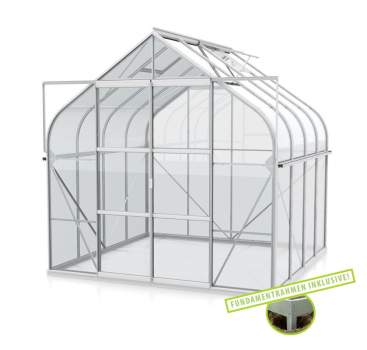 Vitavia edles Gewächshaus Diana 6700 ESG Glas BxT 264x258cm 6,7m² Alu eloxiert